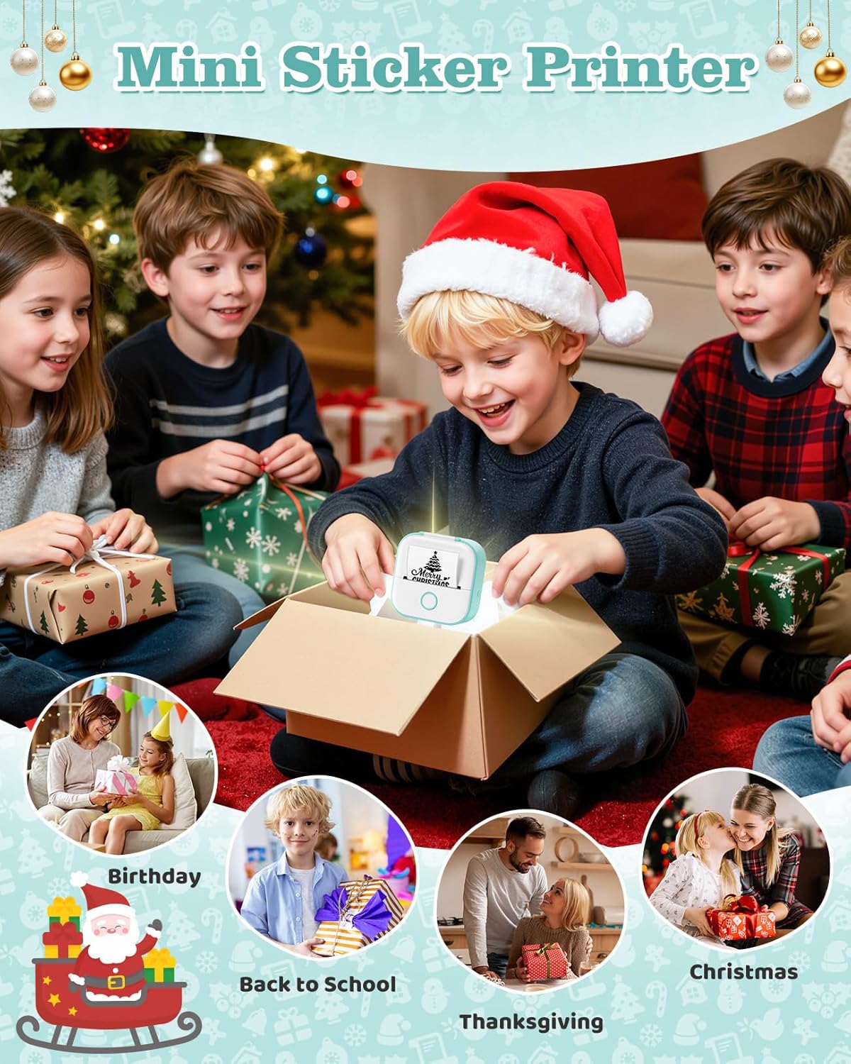 Bærbar mini Bluetooth-skriver – uten blekk