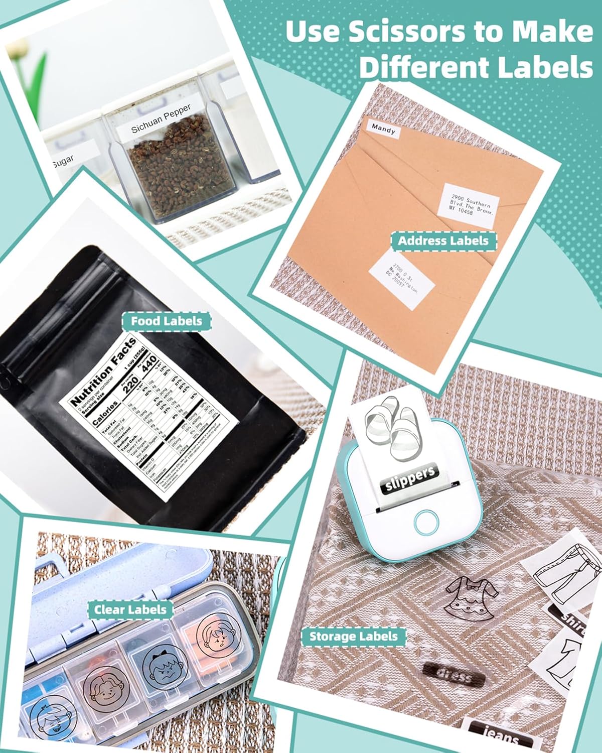 Bærbar mini Bluetooth-skriver – uten blekk